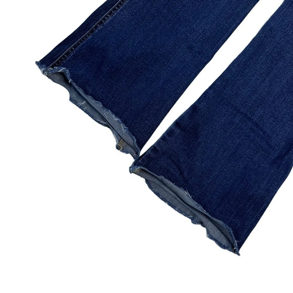 SPANX Women’s Pull On Flare Jean in Medium Dark Wash with Raw Hem Size Small P - Picture 7 of 11